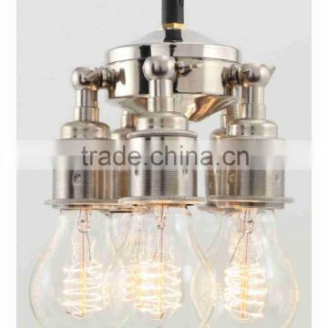 Shiny surface mental rustic simple hanging lamp with four heads