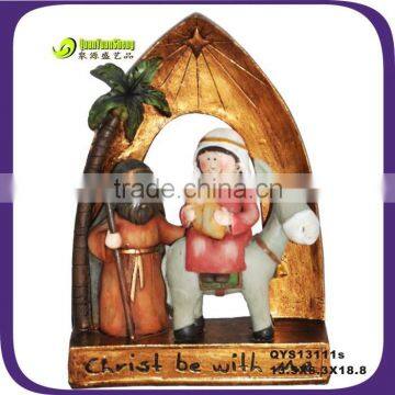 For sale resin antique coloful manger figurine