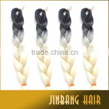 1B/Blonde Two Tone Ombre Braiding Hair Large Stock 100gram Ultra Braid Hair Extension photo-6