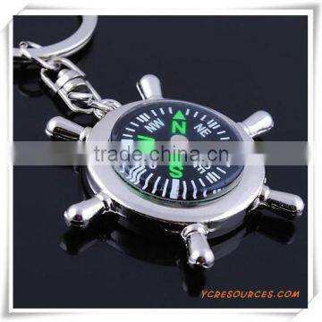 laser logo Metal Helm compass keychain (PG03008)