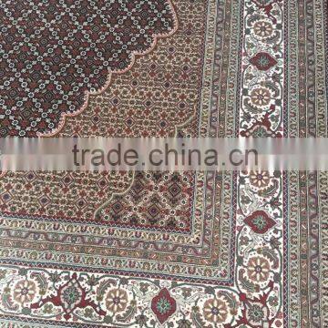 Black-Beige Mahi Tabriz Woolen and Silk Carpet photo-2