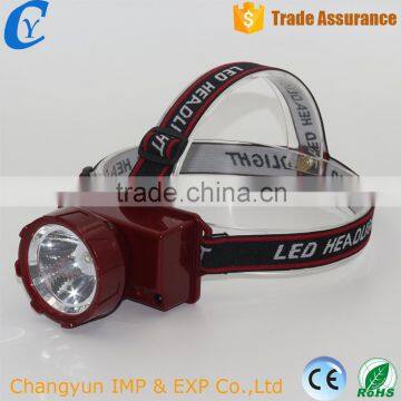 Super Bright 1Watt Plastic LED Flashlight,High Power Electic Source Headlamp
