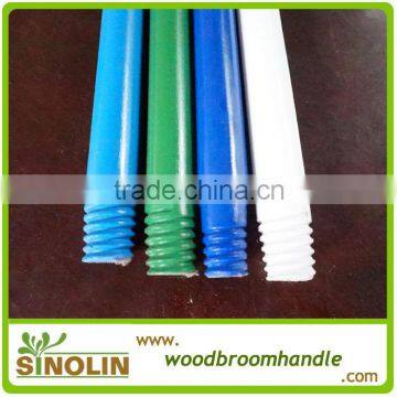 painted wooden broom handle with different colors