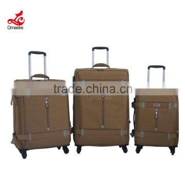 nylon material suictase four wheel trolley luggage