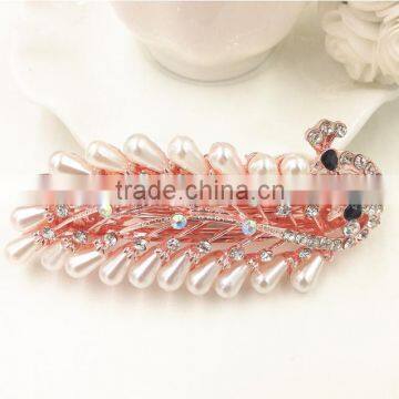 The fashion Alloy peacock shape spring clip hairpin