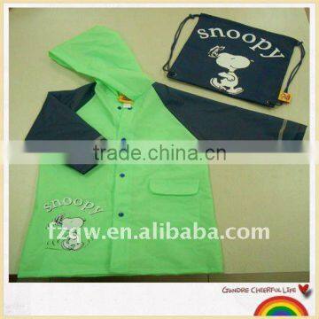 Snoopy cartoon kids raincoat long gown