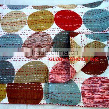 Indian Handmade patchwork Quilt Queen Kantha Bedspread Cotton Blanket Rajasthani Quilt