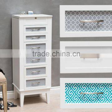 Fashion free standing women jewelry home storage cabinets