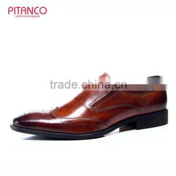 New style Brown Brnished leather mens formal shoes