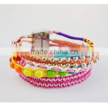 Fashion Handmade Braided Brazil Style French Magnetic Clap Multi Layers Friendship Bracelets photo-4