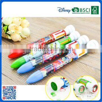 2016 new style fancy multicolor plastic ball pen with stamp back to school                        
                                                                                Supplier's Choice