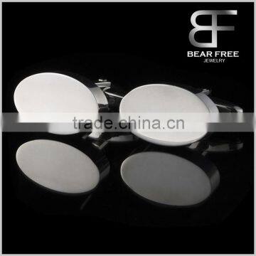 Stainless steel Mens smooth plain Oval cufflinks for gentleman Wedding Bussiness                        
                                                Quality Choice