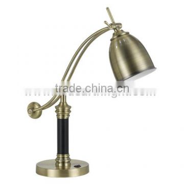 UL Listed Antique Brass Adjustable Classic Banker Lamp With Swing Arm And On/Off Switch T80204