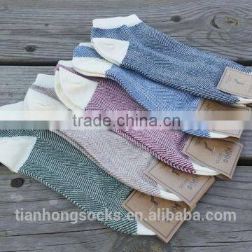 Thin Cotton Hosiery for Absorbent Invisible Wave Striped Leisure Men Boat Socks photo-2