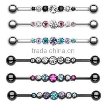 Industrial Barbell Cartilage Piercing Teal Body Jewelry