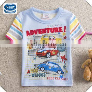 (s8105) 2-6Y neat boys tshirts car printed kids t shirts stock wholesale cheap children t shirts