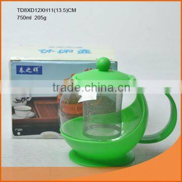 Clear pyrex glass teapot with infuser or stainer 750ml                        
                                                Quality Choice
