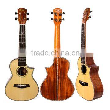 Ukulele Concert Gloss Solid Spruce Hawaii Electric 4 strings 23'' 24''inch High quality Koa wood ukulele+Bag