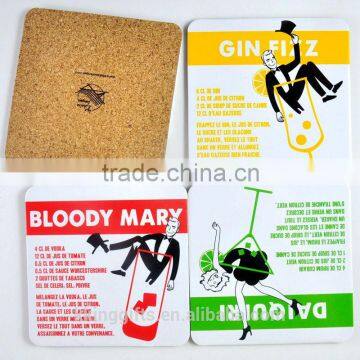 Custom popular tourist souvenir drink cup cardboard coaster/hot pan coaster