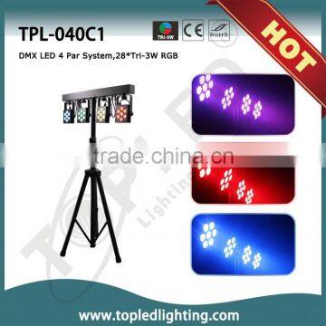 TOPLED DMX 4 Par System 28*Tri-RGB Popular Stage Light