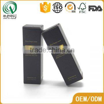 Black hot stamping packaging customized luxury perfume box paper