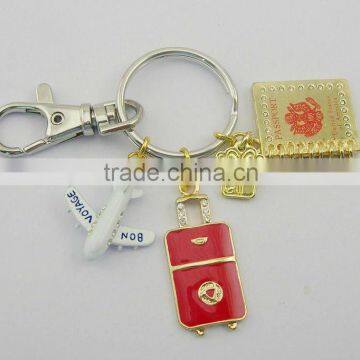 metal travel theme charms keychain/keyholder with logo,can add customer's logo,various designs and colors