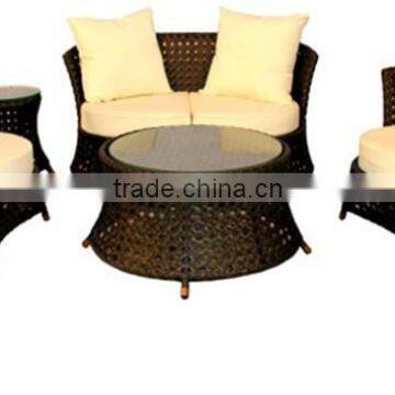 Poly rattan coffee set (2 chair , 1 - 2 seater sofa, 1 table )
