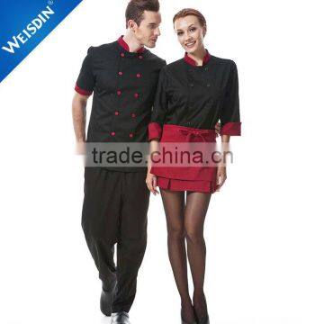 Wholesale cheap price OEM designer service unisex workwear cotton polyester restaurant bar sushi chef coat uniform