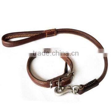 Dog Leash high-end leather chain large dog leash with collar Dog