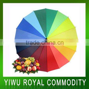 Fashion 16k Straight Golf Rainbow Umbrella