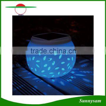 Hollw-craved Ceramics Color-changing Light Bedroom Tablet Indoor Decorative Solar Lights