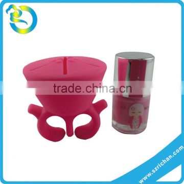 Wholesale Fashion Shape customized logo silicone Nail Polish Bottle Holder