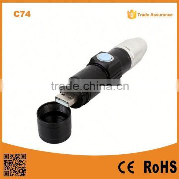 C74 Multifunction USB Power Bank 365NM uv led flashlight