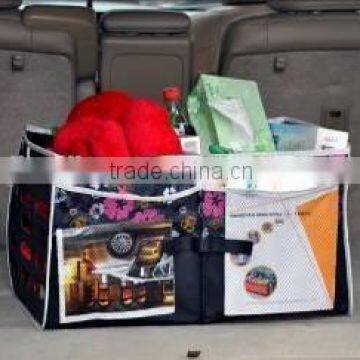 Reusable car trunk organizer with printing pattern