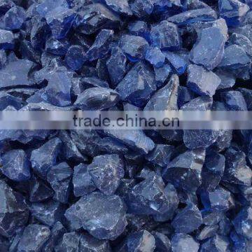 cobalt blue glass chipping and rocks