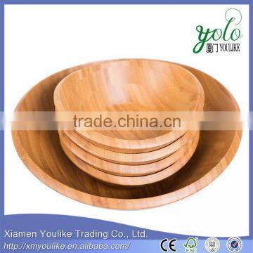 Set of 5 Stackable Bowls Home Bamboo Salad Bowl Set