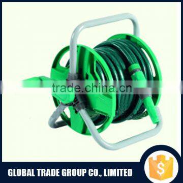 Portable Hose Reel Garden Watering Pipe Holder Cart Free Standing Compact Winder With 15M garden hose 552449