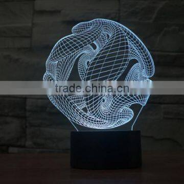 3D Optical Night Light Abstract Ball 7 RGB Light Colors 10 LEDs AA Battery or DC 5V Mixed Lot photo-5