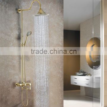 Overhead with Hand ShowerGolden Brass Shower Mixer