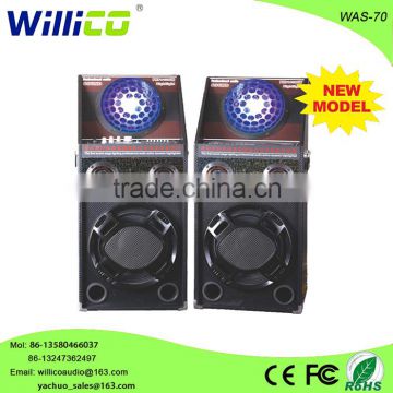 2.0 Outdoor Fashionable Best DJ Speaker With LED Light/EQ/USB/SD/FM/Remote Control