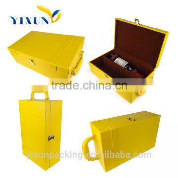 Shenzhen manufacturer leather double wine box single wine carrier or double wine holder