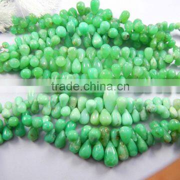 Natural Chrysophrase Tear Drop Beads