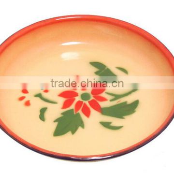 Home use fruit and candy storage enamel flower plate