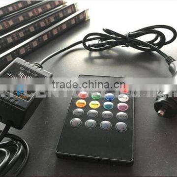 RGB Multi Color LED Car SUV Interior Light Bar Music Remote RGBW LED Interior Floor Decorative Light Strip