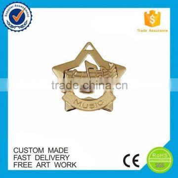 Make custom wholesale star gold silver brass metal medal