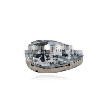 Flower Decorated Custom Engraved Transparent Rhinestone With Claw in Sewing photo-3