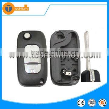 3 Light button key fob case with battery place and 407 blade car key cover shell for Peugeot 207 307 407