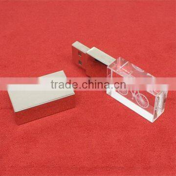 Wholesale New Design Crystal Glass USB Flash Drive With LED Light 32gb Usb Flash Drive photo-3