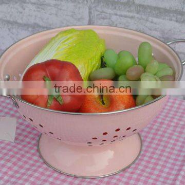 3 Quart Enamel Vegetable Fruit Colander photo-2