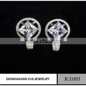Sterling Silver Cut Cubic Zirconia Stud Earrings photo-5